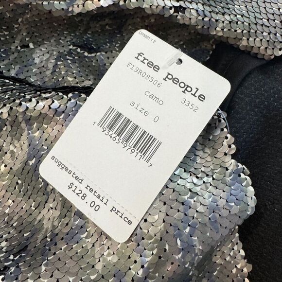 NWT Free People Skinny Sequin Camo Mini Skirt - Picture 6 of 7